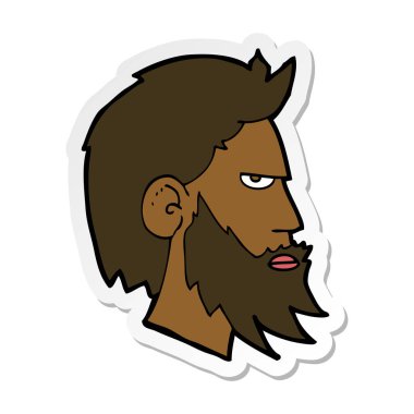 sakallı bir çizgi film adam etiketi