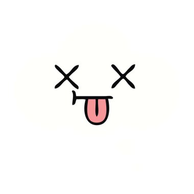 düz renk retro karikatür bir düşünce balonu