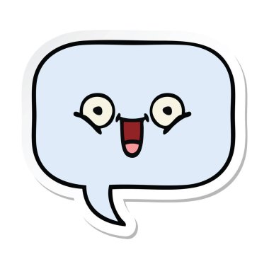 sevimli çizgi konuşma balonu etiket