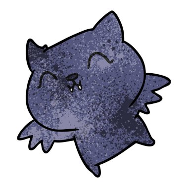 şirin kawaii yarasa serbest el çekilmiş dokulu çizgi film