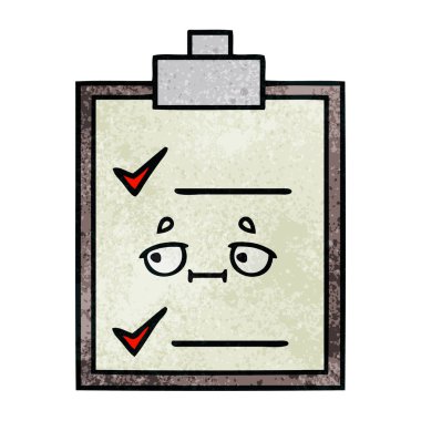 Retro grunge doku karikatür kontrol listesi