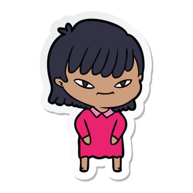 bir çizgi film kadının etiket