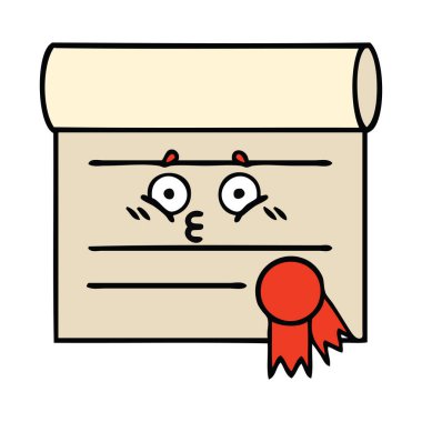 Sertifika sevimli çizgi