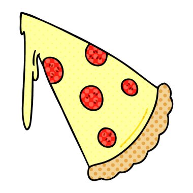 çizgi roman tarzı ilginç karikatür dilim pizza