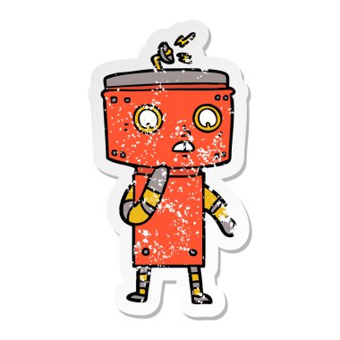 bir belirsiz karikatür robot sıkıntılı etiket