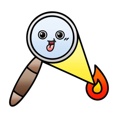 Degrade gölgeli karikatür Büyüteç