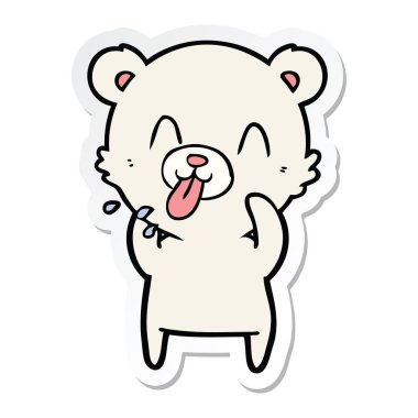 bir kaba karikatür kutup ayısı dilini çıkartma