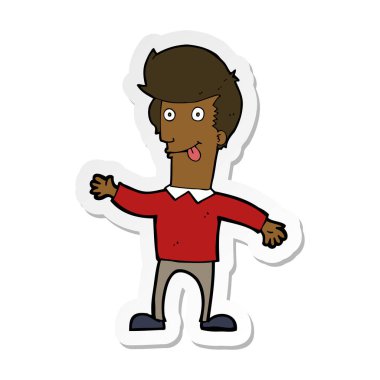 bir çizgi film adamın dilini çıkartma