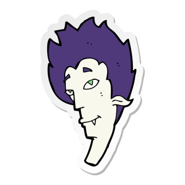 etiket bir karikatür vampir kafa