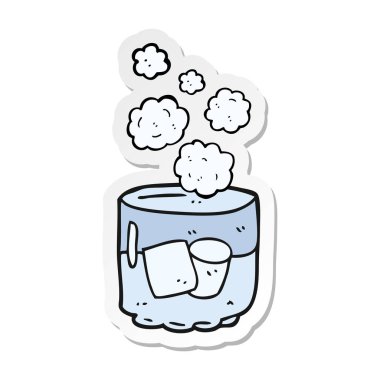 etiket bir karikatür votka ve buz
