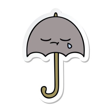 etiket sevimli çizgi şemsiye