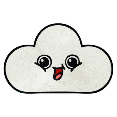 Retro grunge doku karikatür bulut