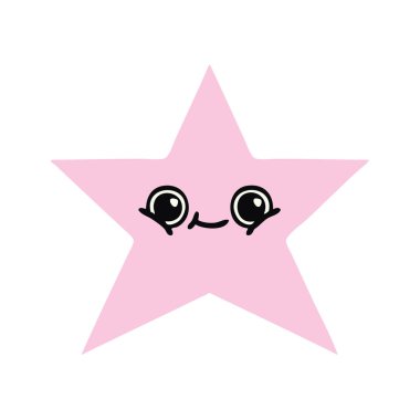 düz renk retro çizgi film yıldız balık