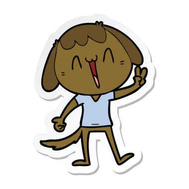 etiket bir karikatür komik köpek