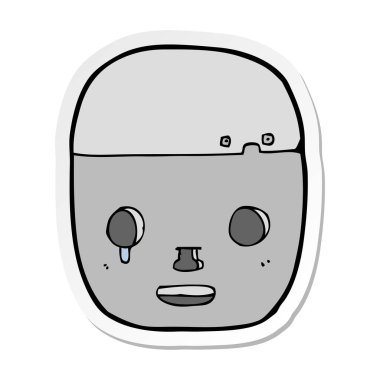 Etiket cartoon robot baş
