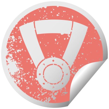 sıkıntılı dairesel peeling etiket sembolü altın madalya