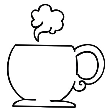 ilginç çizim karikatür sıcak içecek