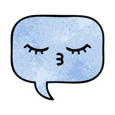 Retro grunge doku karikatür konuşma balonu