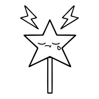 sihirli bir değnek çizim karikatür