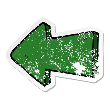 bir çizgi film işaret eden ok sıkıntılı etiket