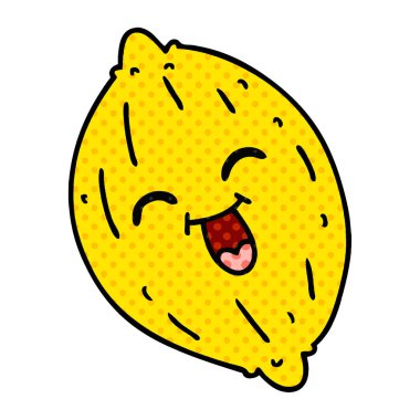 serbest çizilmiş karikatür mutlu limon