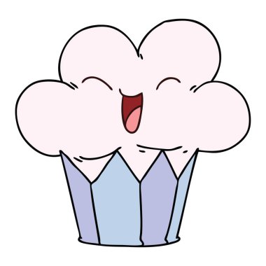 ilginç karikatür mutlu kek el çekilmiş