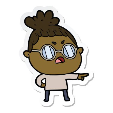 etiket bir karikatür rahatsız kadının