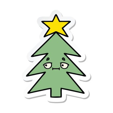 sevimli çizgi Noel ağacı Sticker