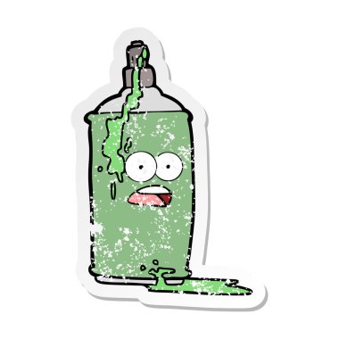 bir çizgi film sprey boya sıkıntılı etiket olabilir