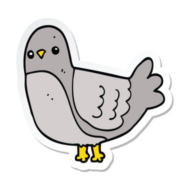 bir karikatür kuş Sticker
