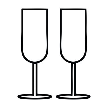 Çizim karikatür şampanya flüt