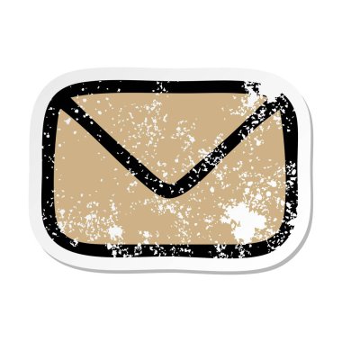 sevimli çizgi kağıt zarfın sıkıntılı etiket