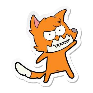 etiket karikatür sırıtan tilki