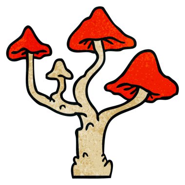 elle çizilmiş karikatür doodle mantar büyüyen dokulu