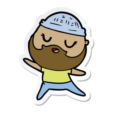 sakallı bir çizgi film adam etiketi