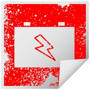 bir araba pil sembolü etiket soyma sıkıntılı Meydanı