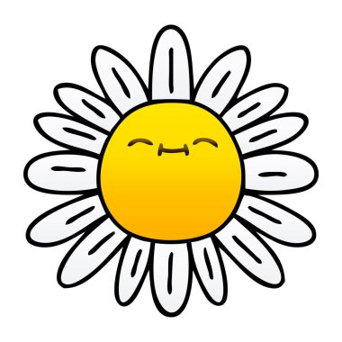 Degrade gölgeli ilginç karikatür çiçek 