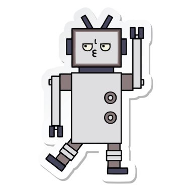 sevimli çizgi robot Sticker