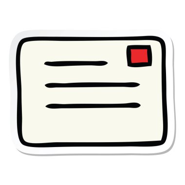 etiket bir sevimli çizgi mektup