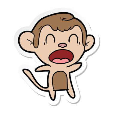 etiket bağırarak karikatür maymun