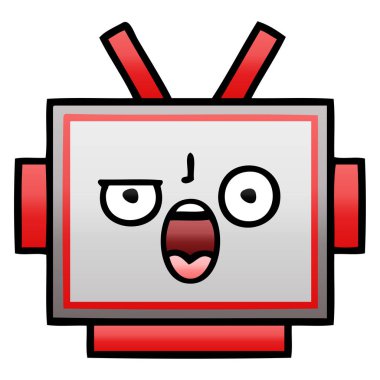 Degrade gölgeli karikatür bir robot baş