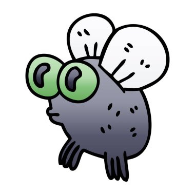 ilginç degrade gölgeli karikatür sinek