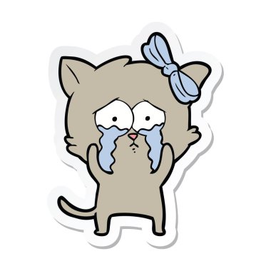 etiket bir karikatür kedi