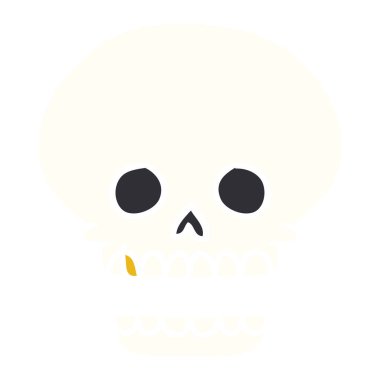 elle çizilmiş karikatür doodle kafatası baş