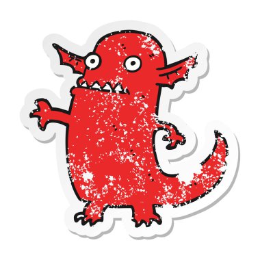 bir karikatür sıkıntılı etiket halloween canavar