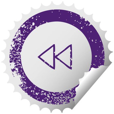 geri SAR düğmesine sıkıntılı dairesel peeling etiket sembolü