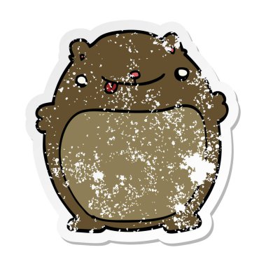 bir çizgi film yağ sıkıntılı etiket ayı