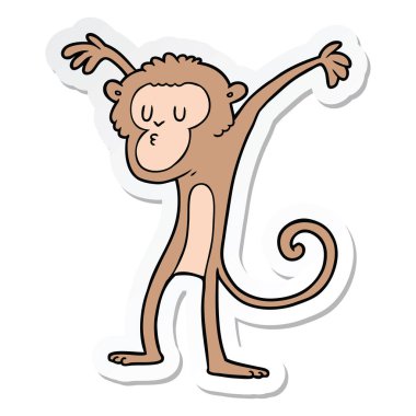 etiket bir karikatür maymun