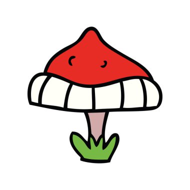 elle çizilmiş karikatür doodle tek bir mantarı