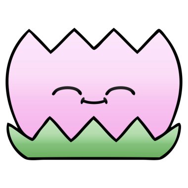 bir su lilly degrade gölgeli karikatür